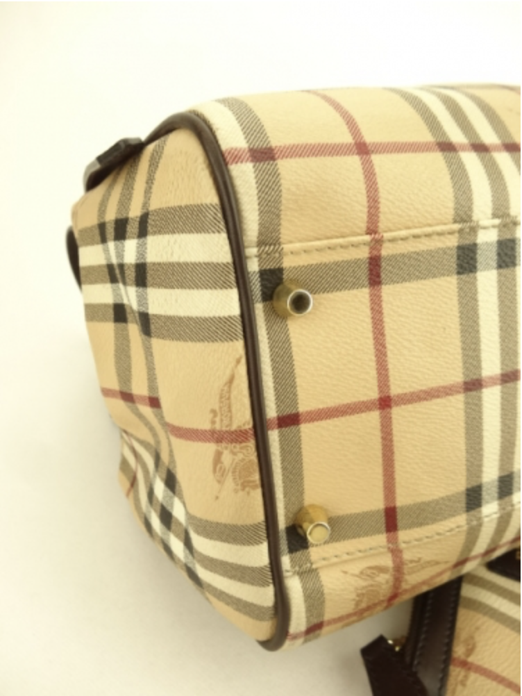 PB6004 Burberry Small Haymarket Centerbury Tote (Brown)